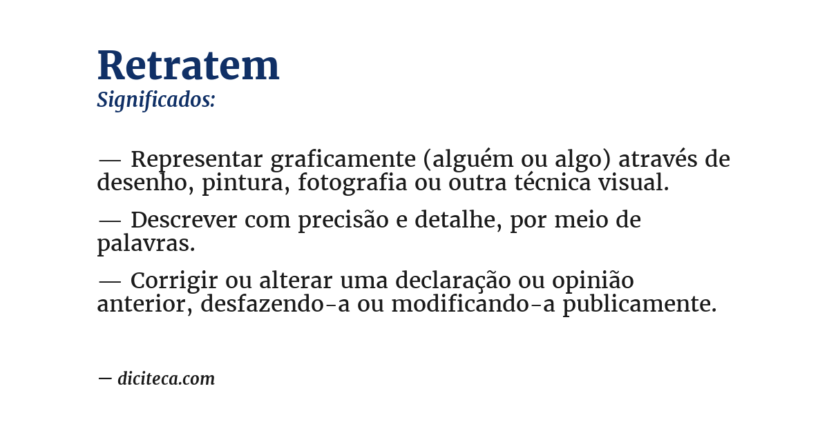 Significado de retratem