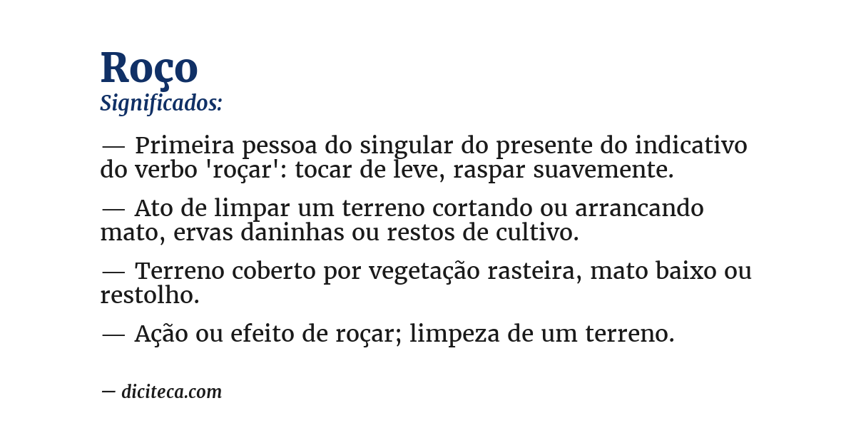 Significado de roço