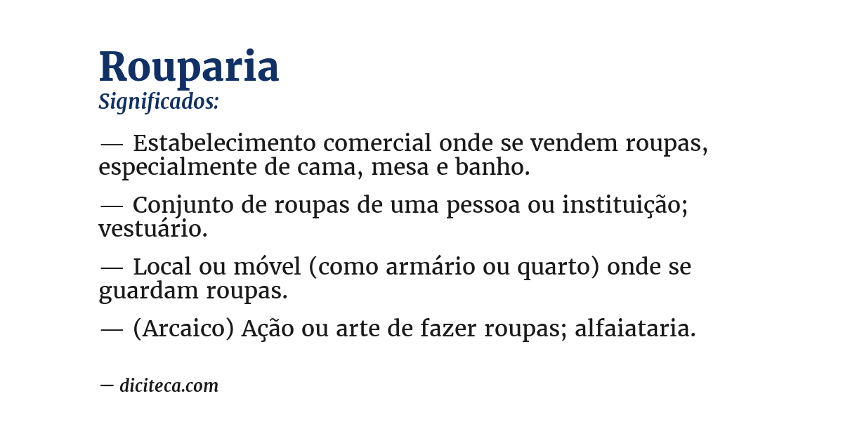 Significado de rouparia