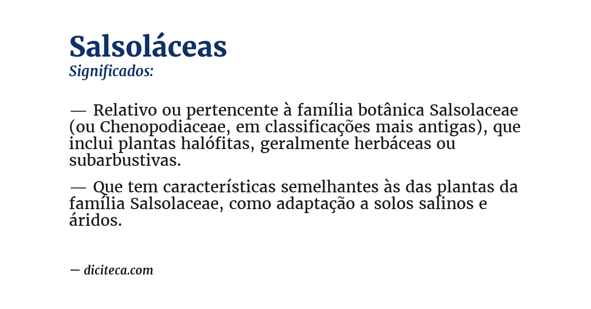 Significado de salsoláceas