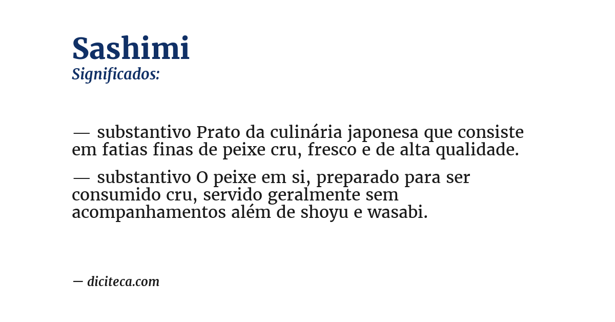 Significado de sashimi