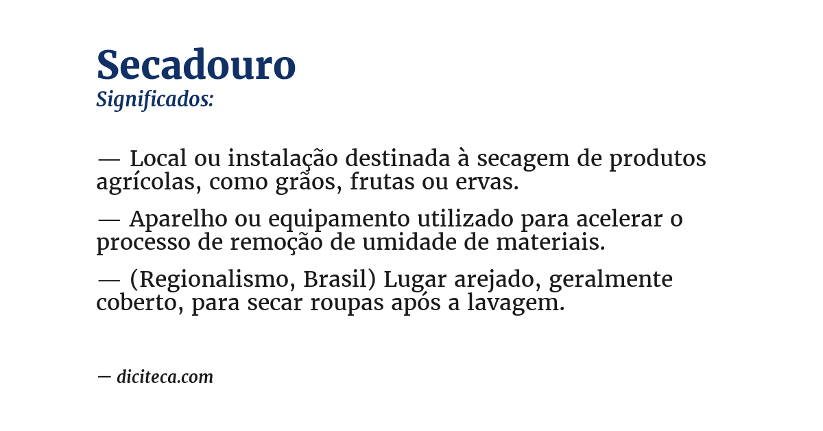 Significado de secadouro