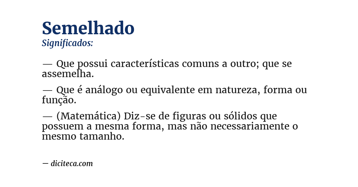 Significado de semelhado