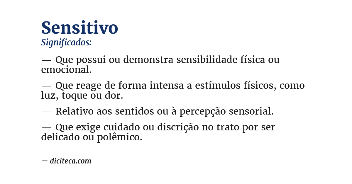Significado de sensitivo