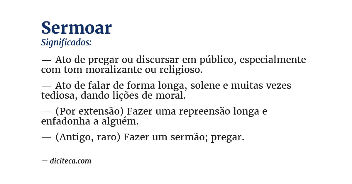 Significado de sermoar