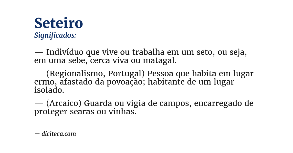 Significado de seteiro