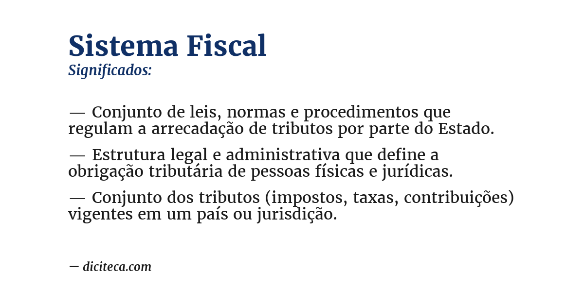 Significado de sistema fiscal