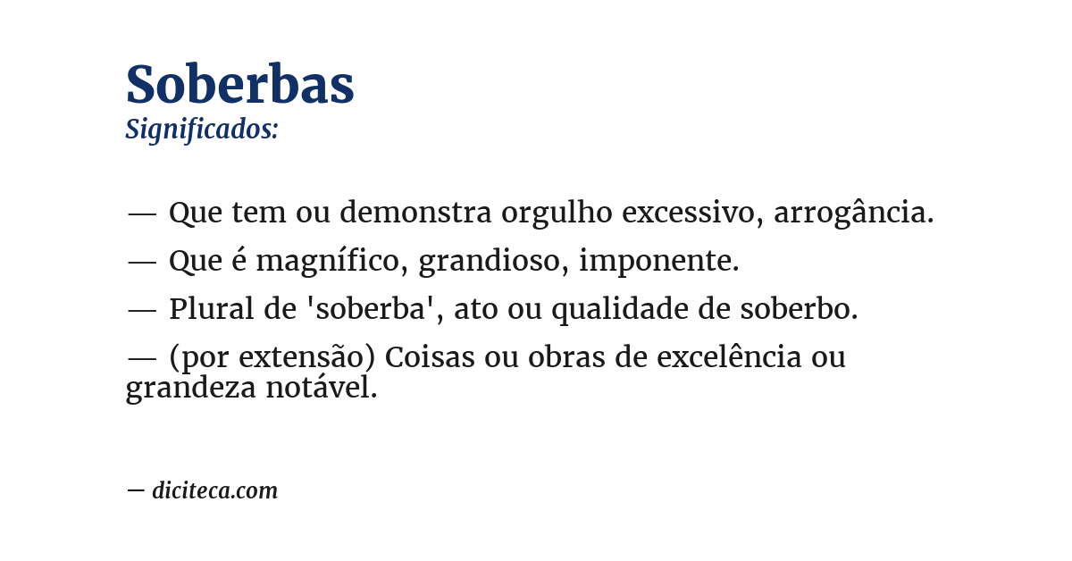 Significado de soberbas