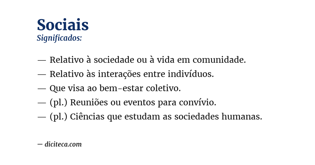 Significado de sociais