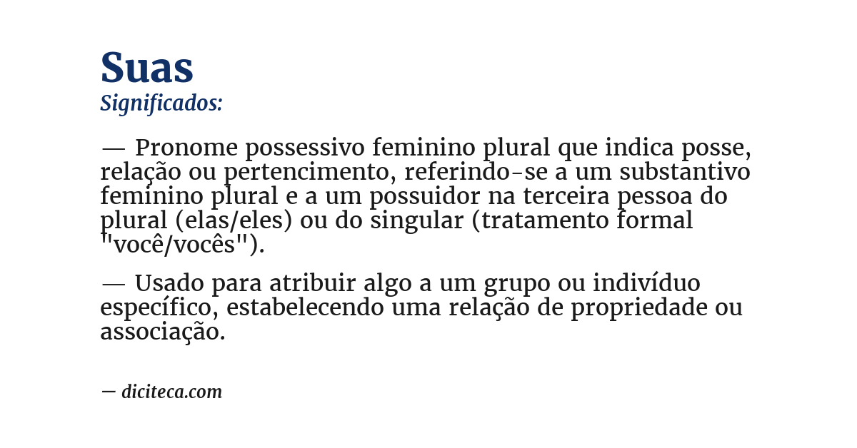 Significado de suas