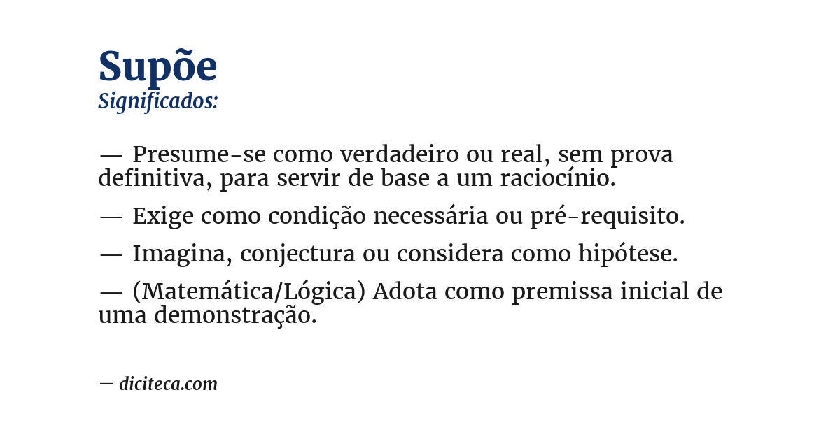Significado de supõe