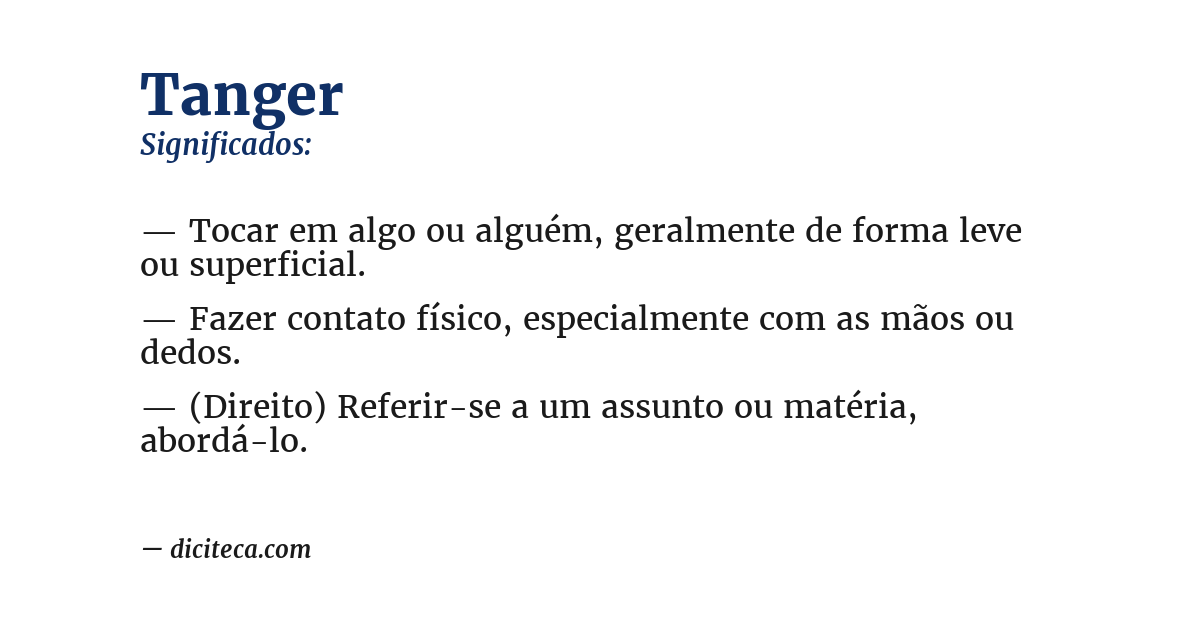 Significado de tanger