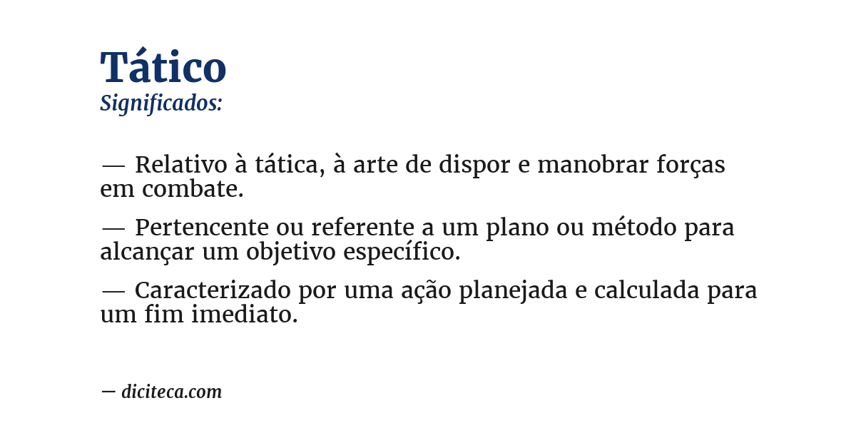 Significado de tático