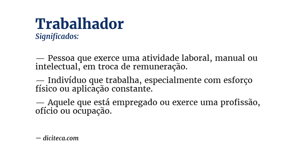 Significado de trabalhador