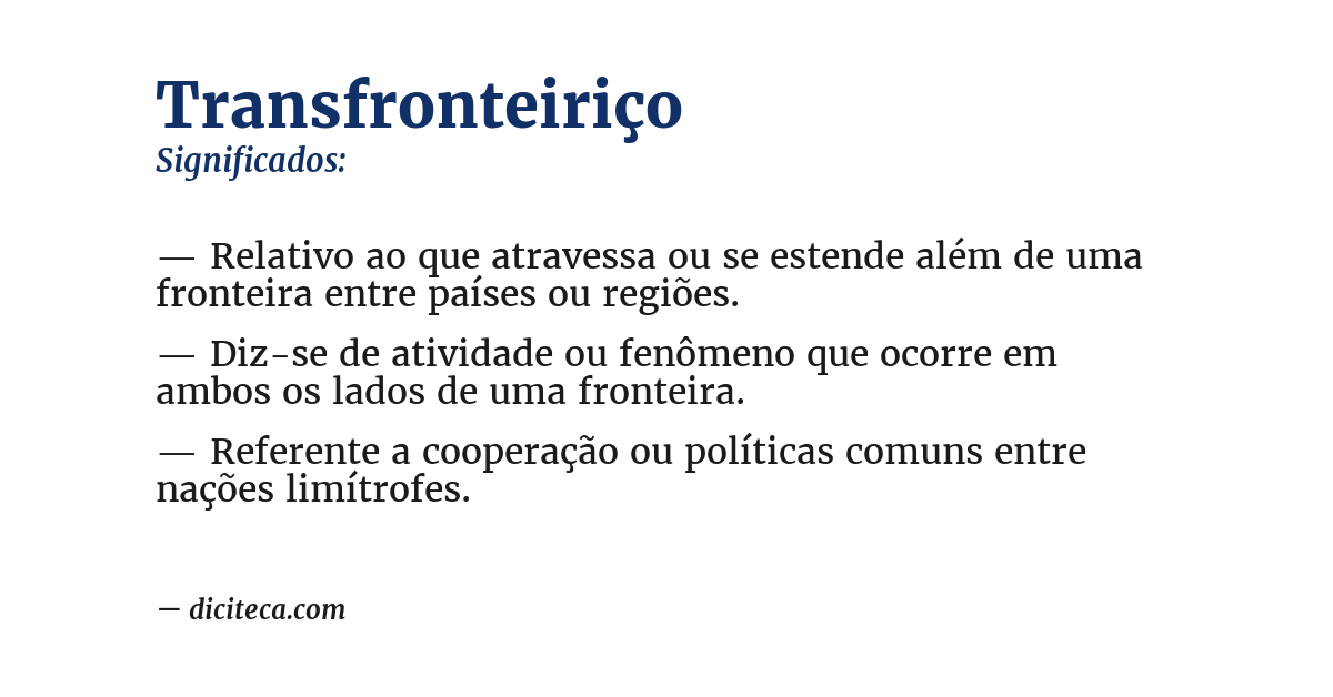 Significado de transfronteiriço