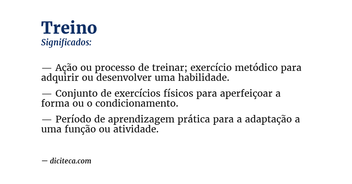 Significado de treino