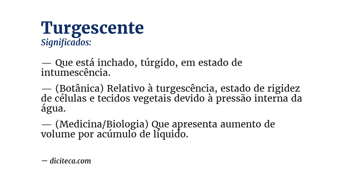 Significado de turgescente
