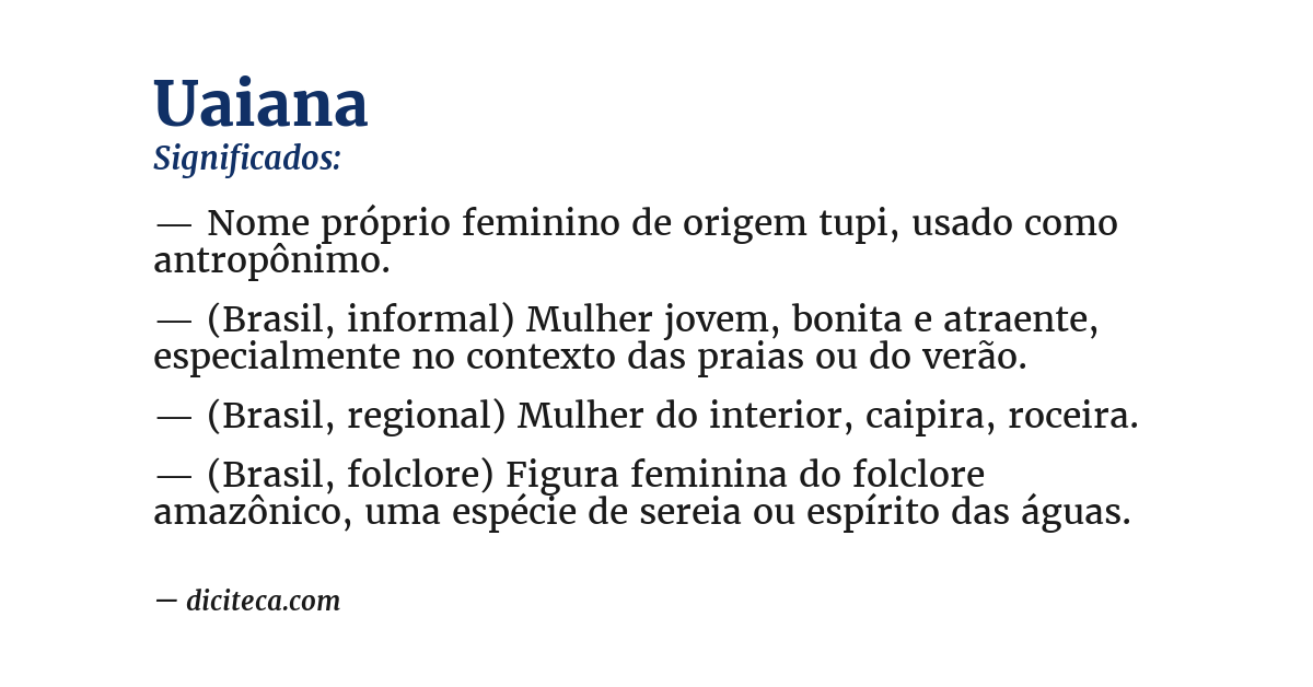 Significado de uaiana