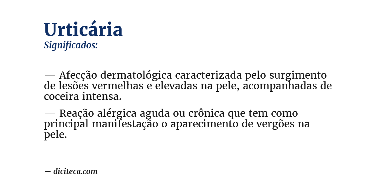 Significado de urticária