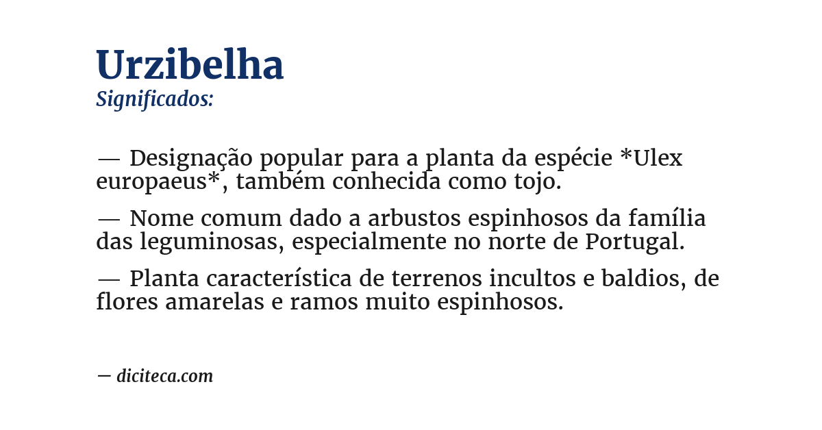 Significado de urzibelha