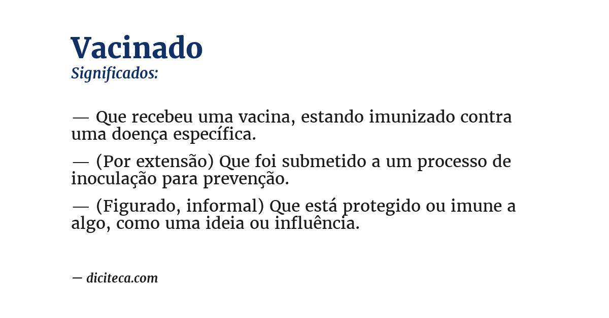 Significado de vacinado