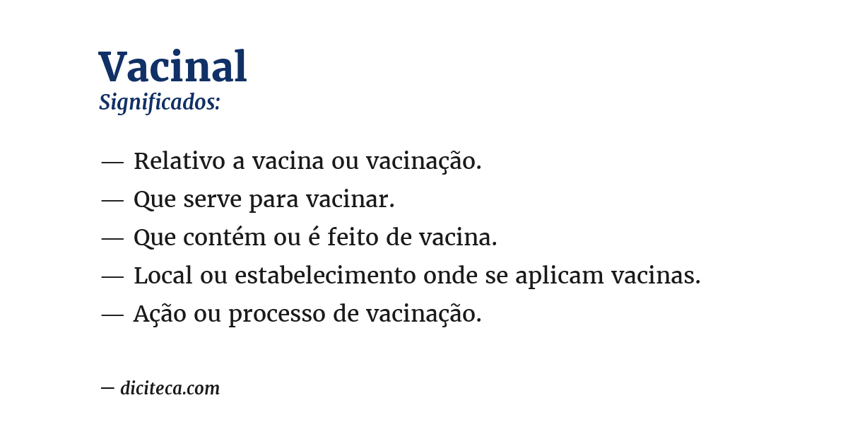 Significado de vacinal
