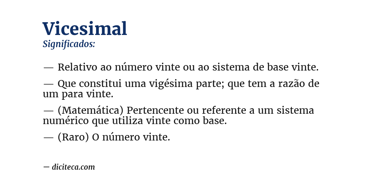 Significado de vicesimal