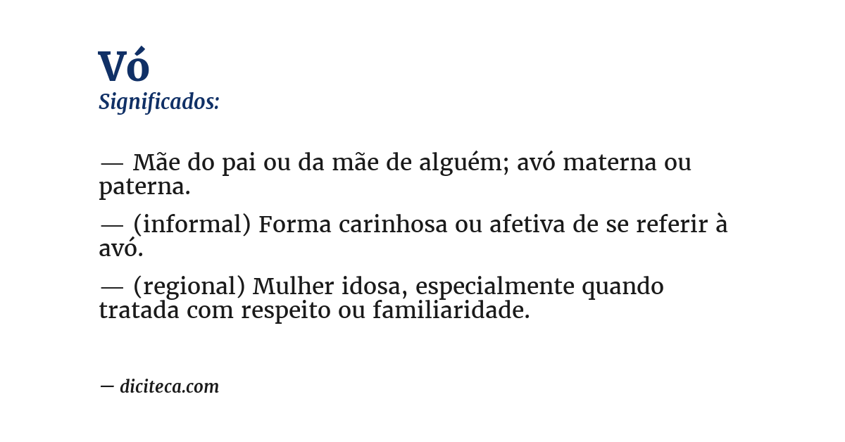 Significado de vó