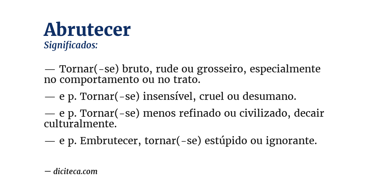 Significado de abrutecer