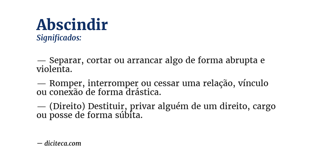 Significado de abscindir