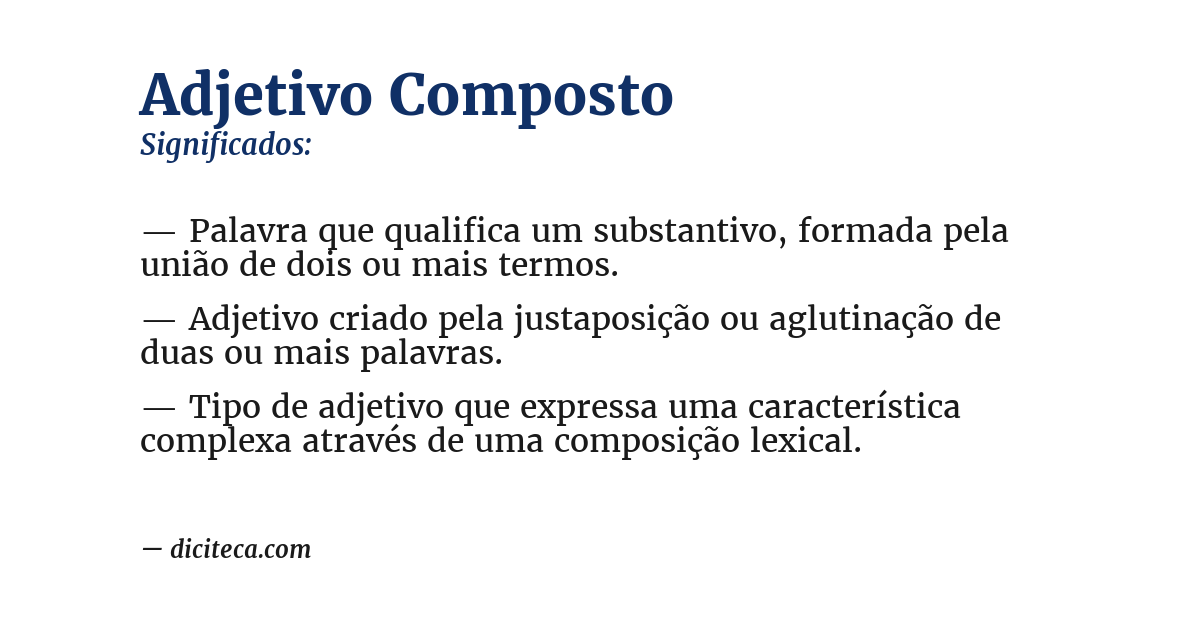 Significado de adjetivo composto