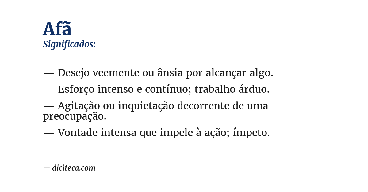 Significado de afã