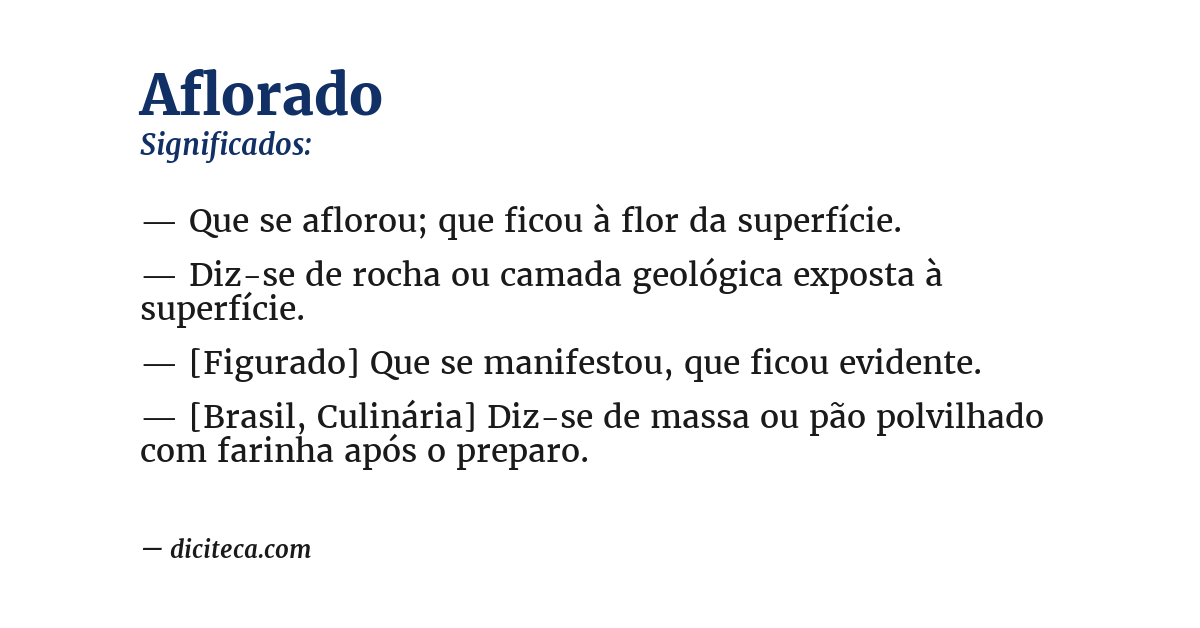 Significado de aflorado