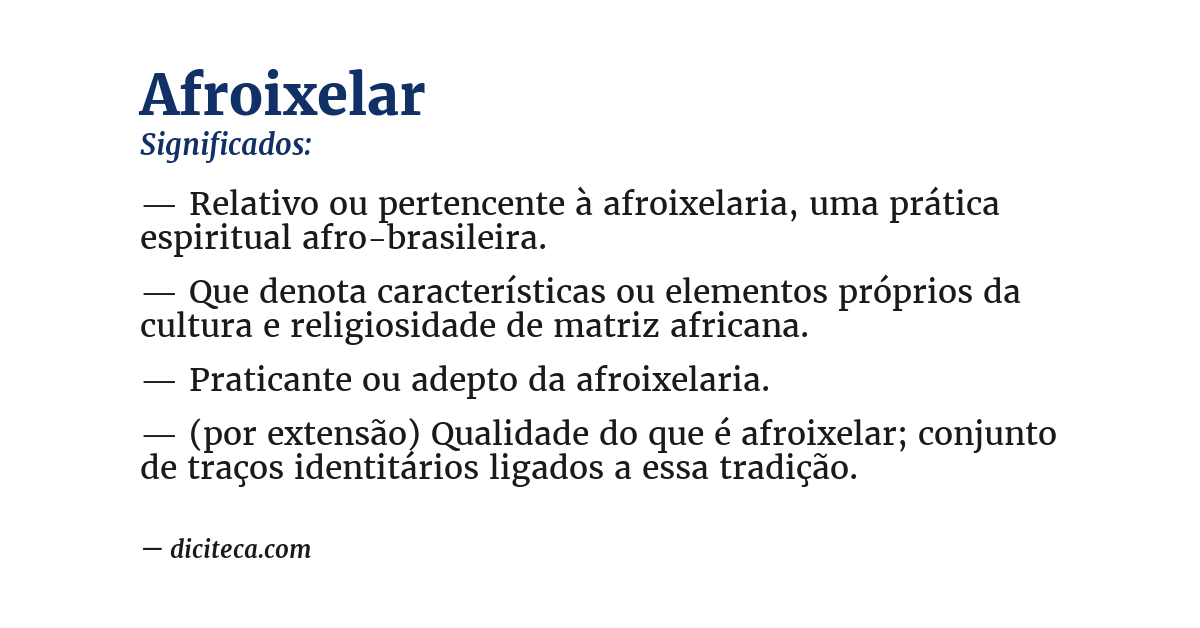 Significado de afroixelar