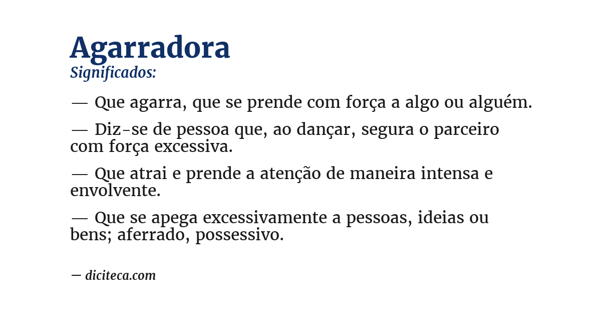 Significado de agarradora