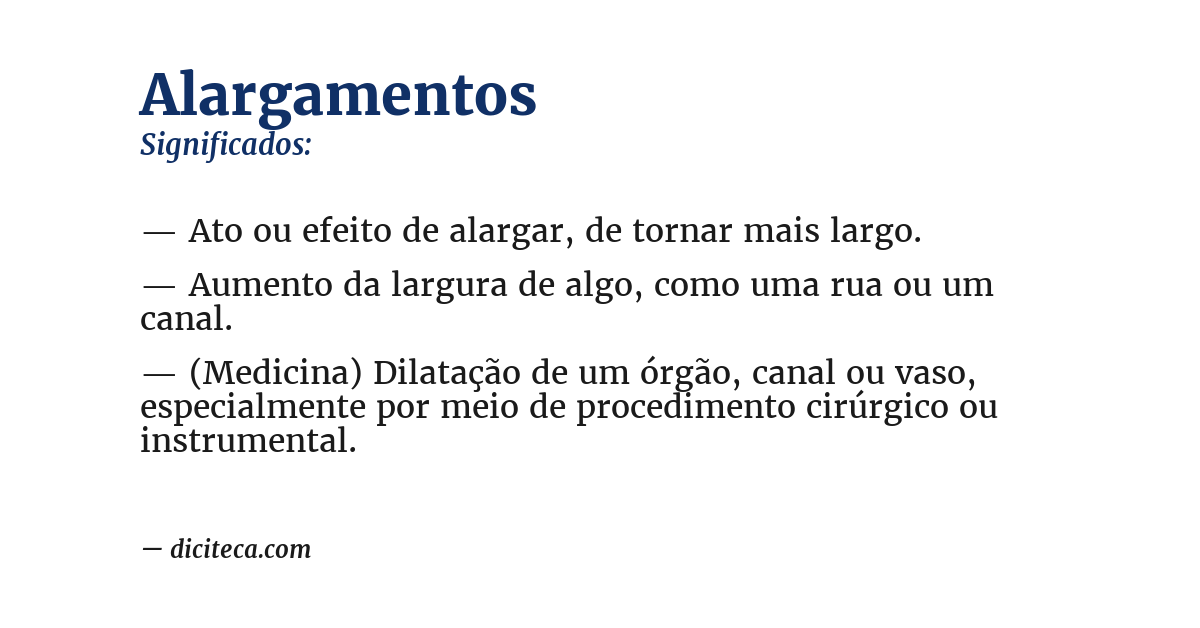 Significado de alargamentos