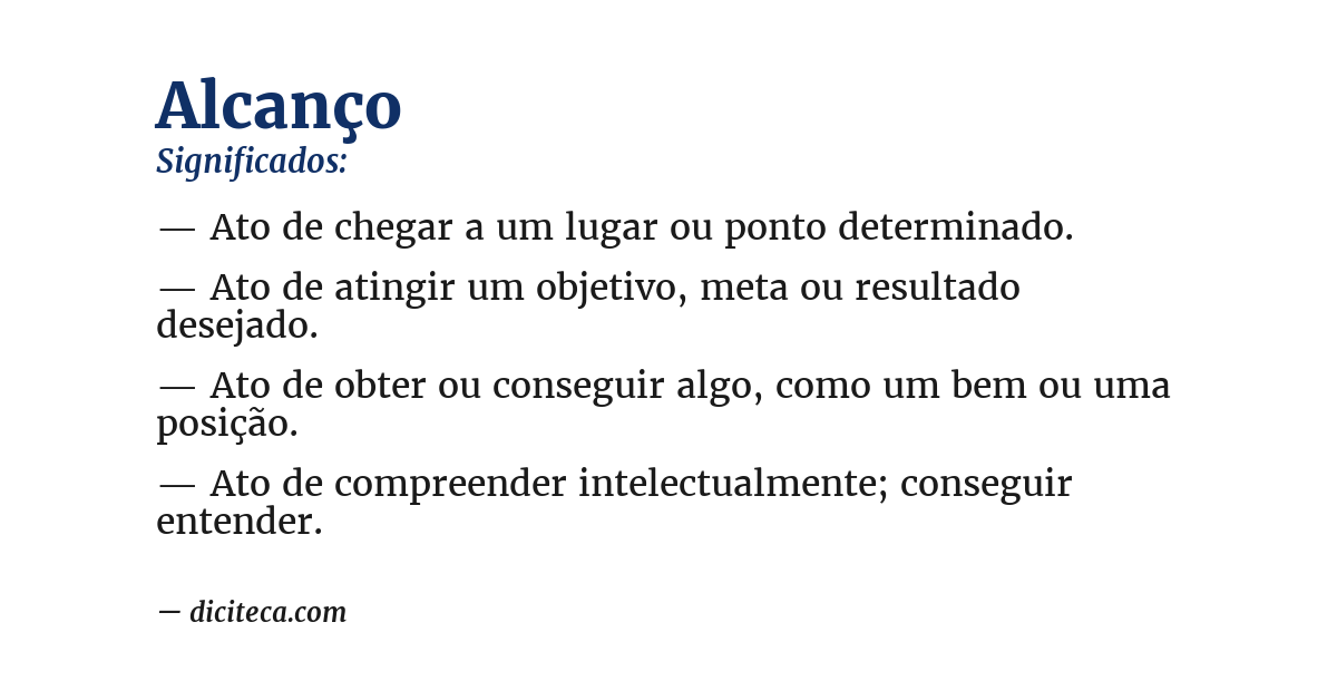 Significado de alcanço