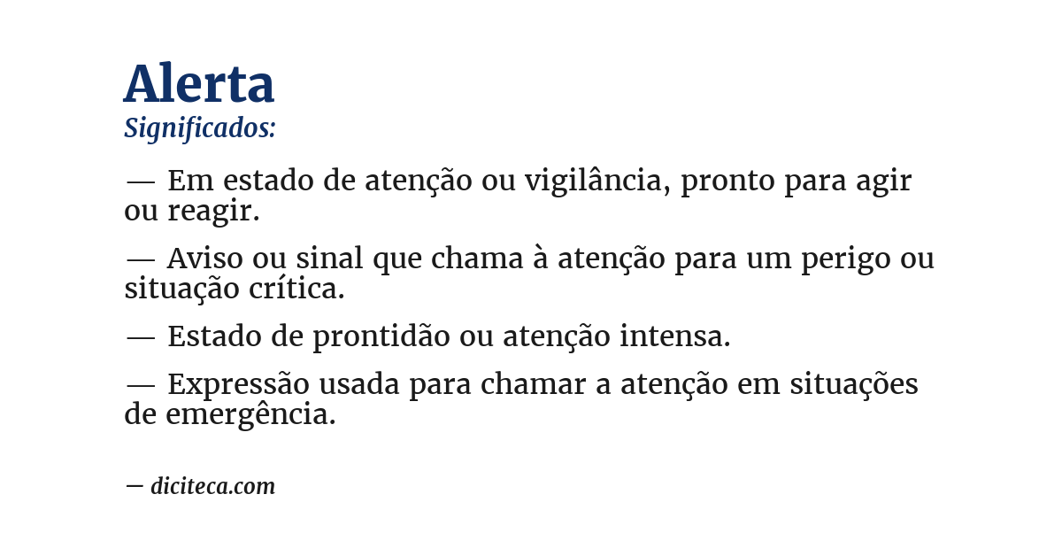Significado de alerta