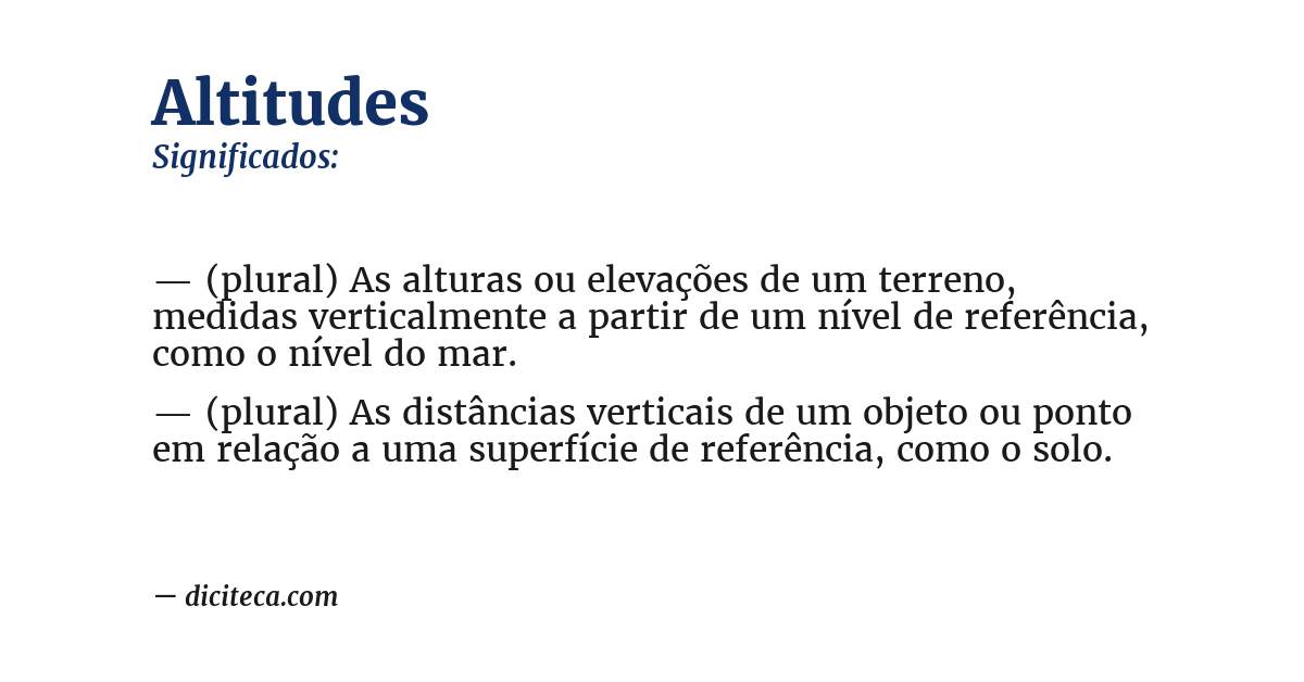 Significado de altitudes