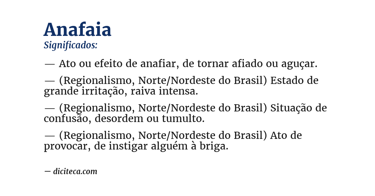 Significado de anafaia
