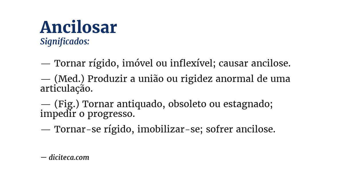 Significado de ancilosar