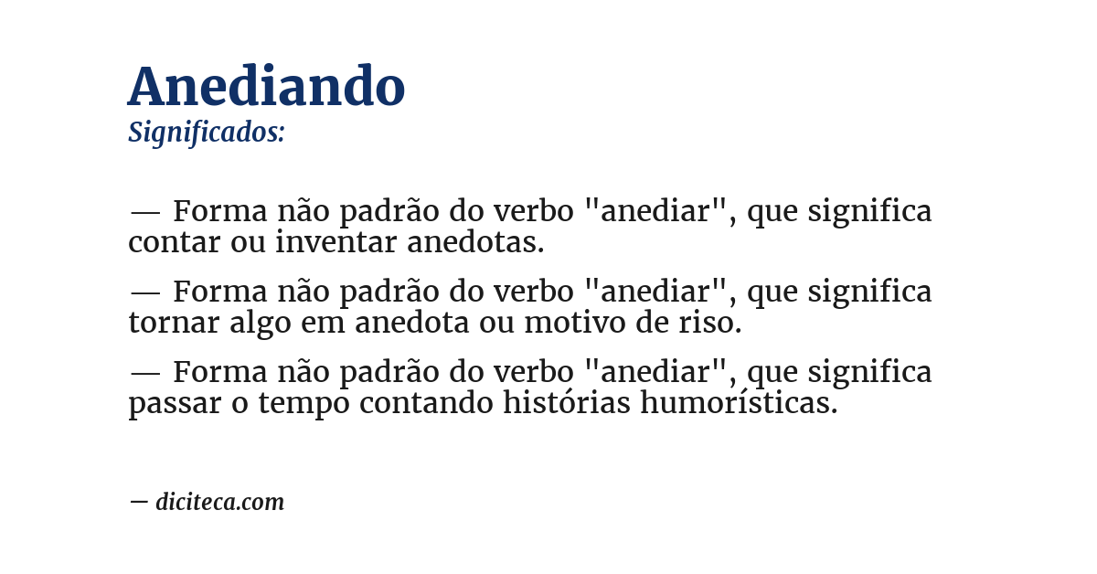Significado de anediando