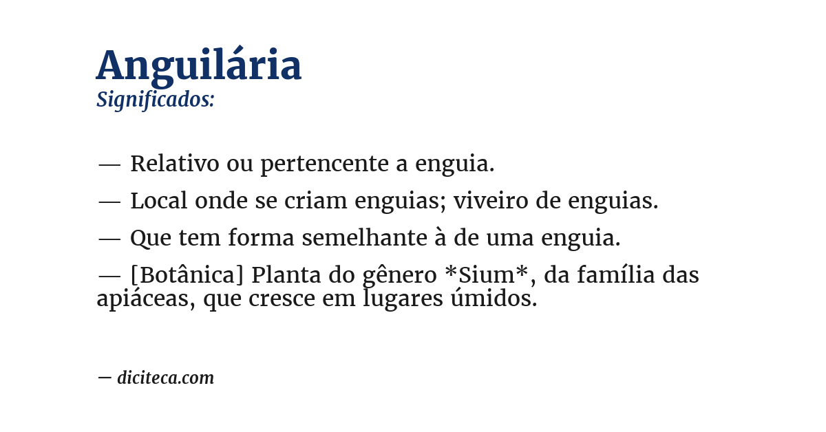 Significado de anguilária