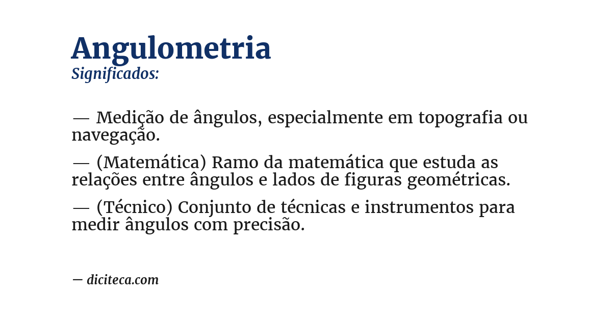 Significado de angulometria