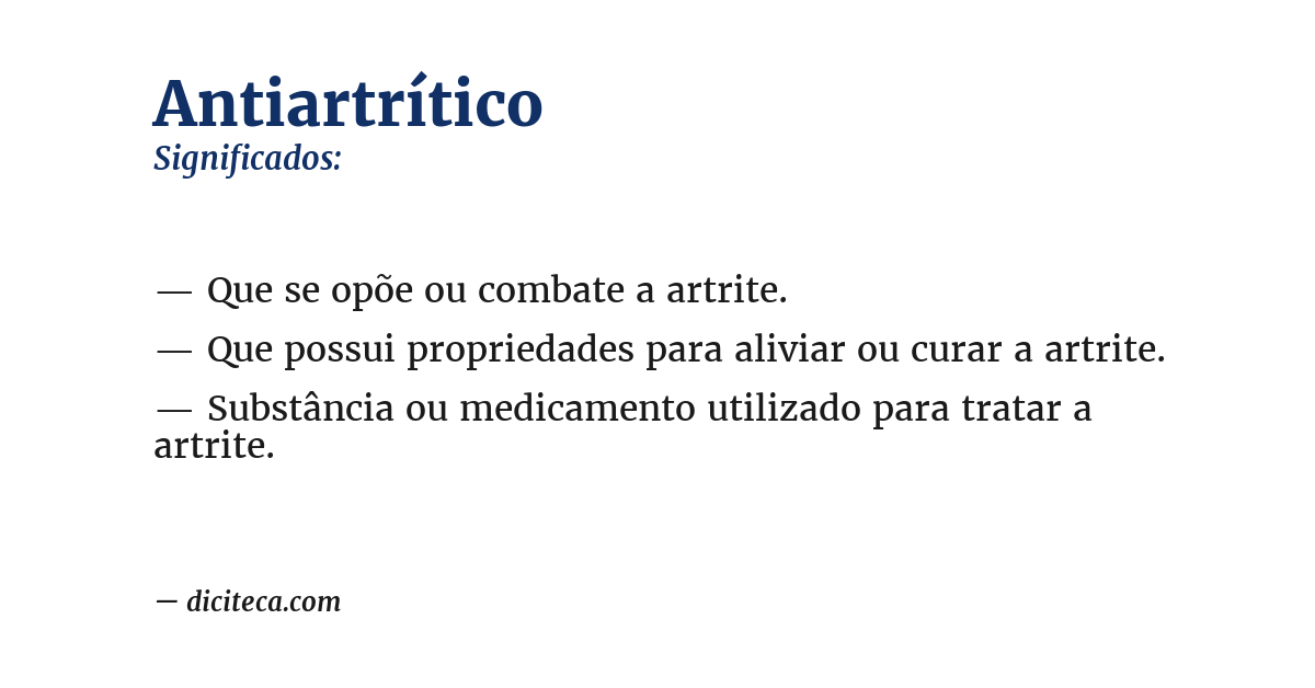 Significado de antiartrítico