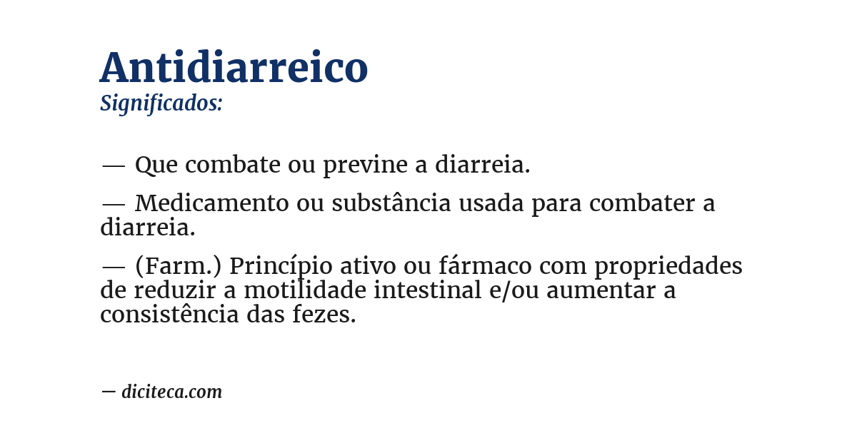 Significado de antidiarreico