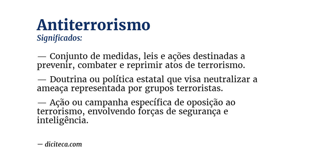 Significado de antiterrorismo
