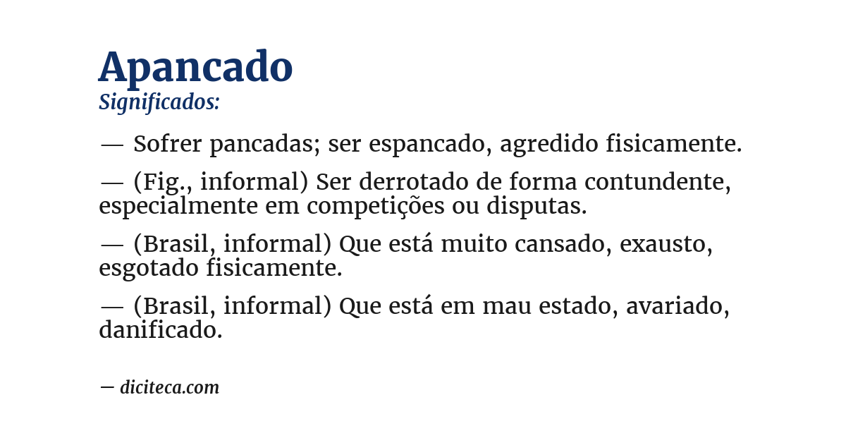 Significado de apancado