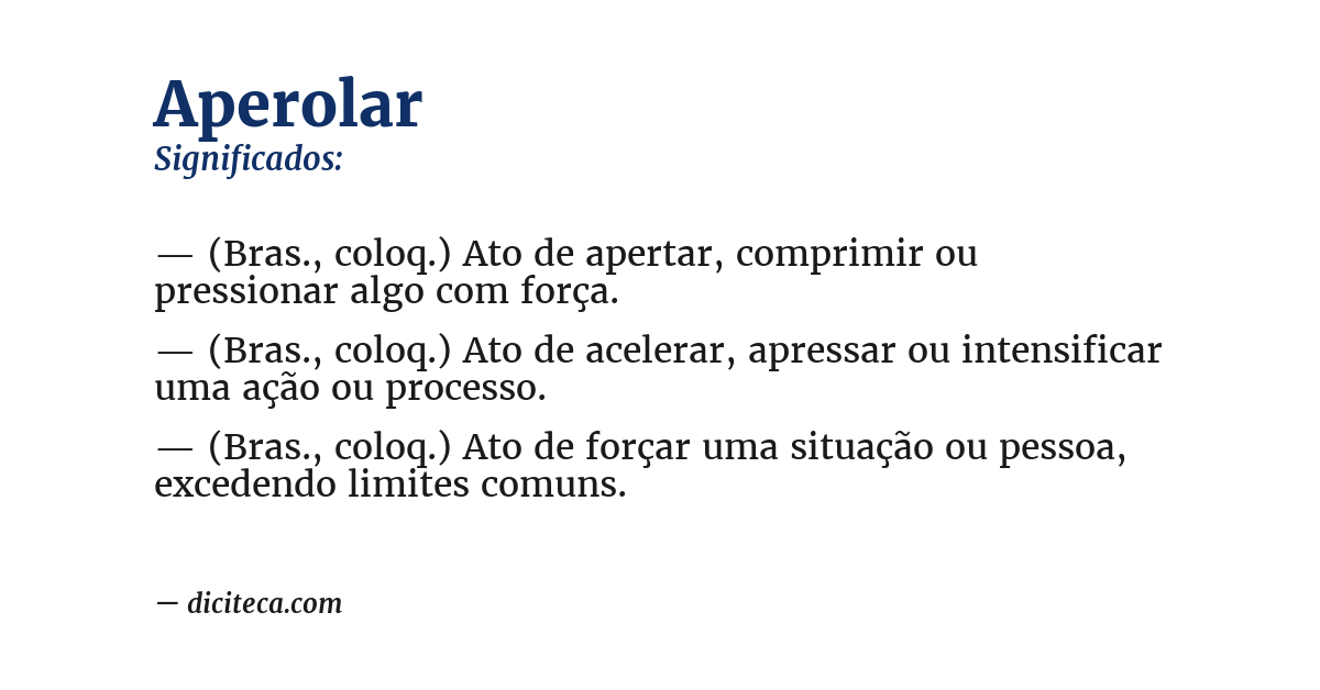 Significado de aperolar