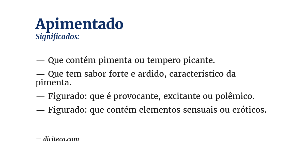 Significado de apimentado
